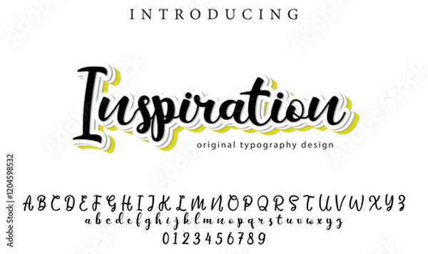 Fototapeta Inspiration Font Stylish brush painted an uppercase vector letters, alphabet, typeface