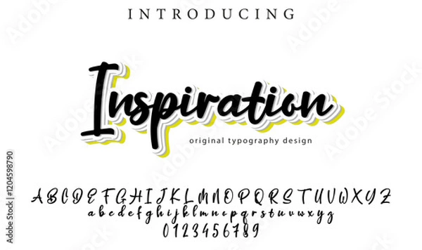 Fototapeta Inspiration Font Stylish brush painted an uppercase vector letters, alphabet, typeface