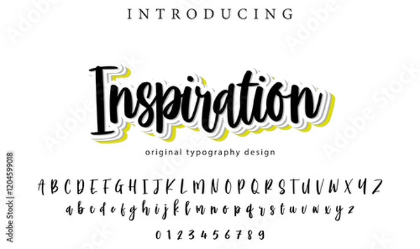 Fototapeta Inspiration Font Stylish brush painted an uppercase vector letters, alphabet, typeface