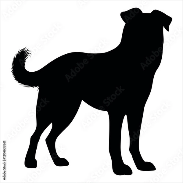 Fototapeta Black Animal Dog Silhouettes Vector illustration