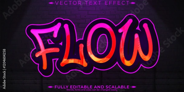 Fototapeta Graffiti text effect, editable spray and street text style