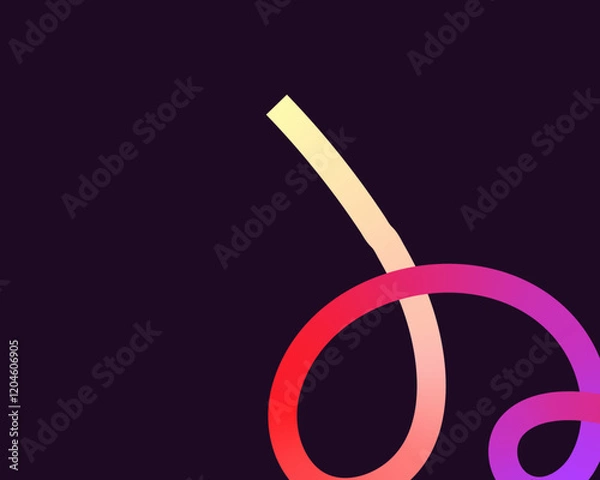 Obraz bright, neon squiggle shapes with smooth curves and loops. vivid colors transition through seamless gradients, blending hues like pink, blue, green, and orange, creating a playful, dynamic effect.