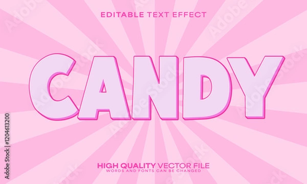 Fototapeta Candy text effect, editable text effect and sugar 3d font style bold shadow retro poster design
