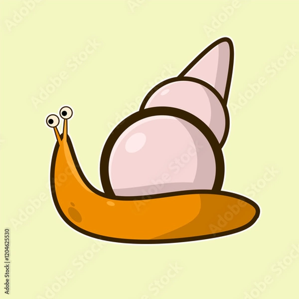 Fototapeta illustration graphic vector of design draw cute snail Suitable for children