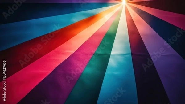 Obraz Colorful rays emanating from a central light source on a textured background.