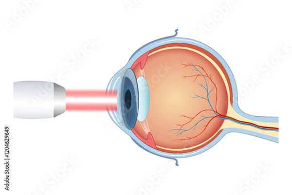 Obraz The process of laser eye surgery LASIK. Vision correction for nearsightedness, farsightedness, and astigmatism