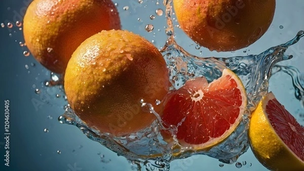 Obraz Grapefruit in water splash