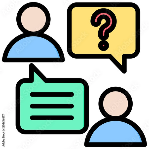 Fototapeta Interview Outline Color Icon