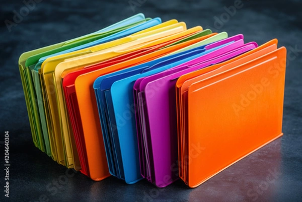 Fototapeta Vibrant Collection of Document Folders with Fresh and Colorful Designs for Office Organization