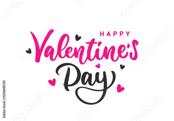 Obraz Happy Valentines day calligraphy text. Holiday hand lettering for banner, poster, card design.