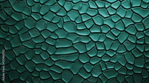 Obraz Abstract teal embossed pattern resembling reptile scales with textured and geometric shapes in a modern design
