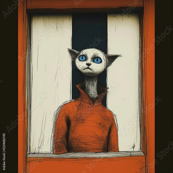 Obraz cat on window