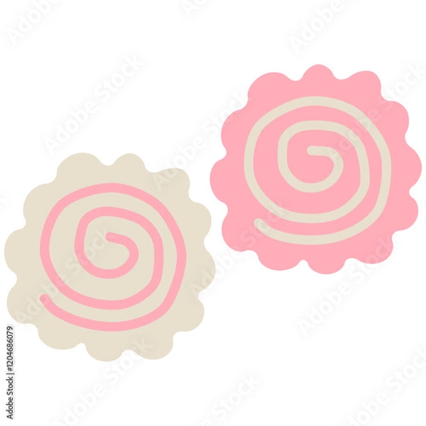 Obraz Cute narutomaki fish cake vector
