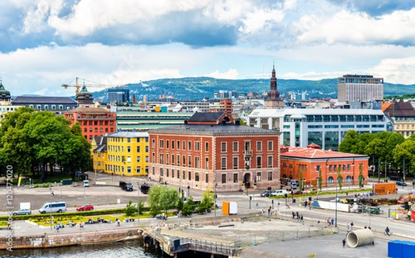 Fototapeta Widok na centrum Oslo