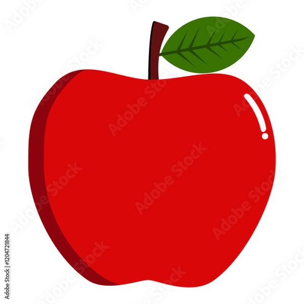 Obraz red apple with leaf