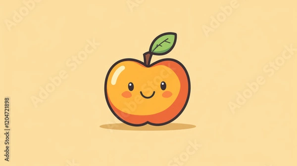 Fototapeta apple cartoon illustration