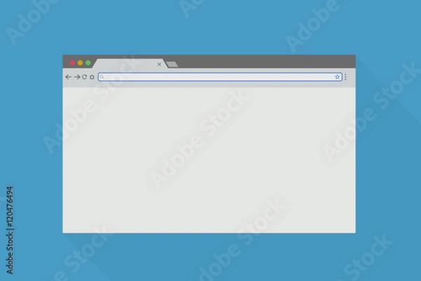 Fototapeta Simple Browser window on blue back ground