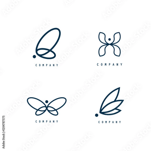 Fototapeta Beauty Butterfly Logo Template Vector icon design