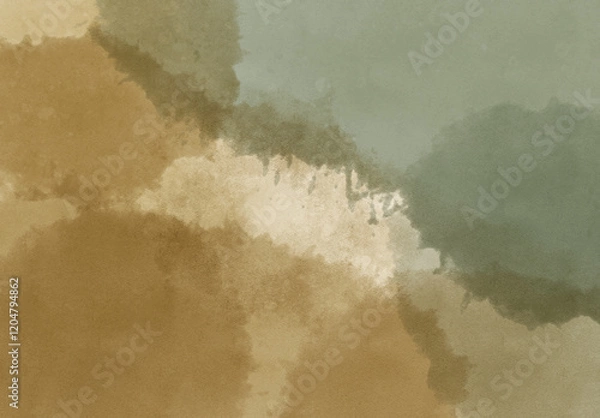 Fototapeta 深緑と、茶色の、民藝の色のような壁紙、背景