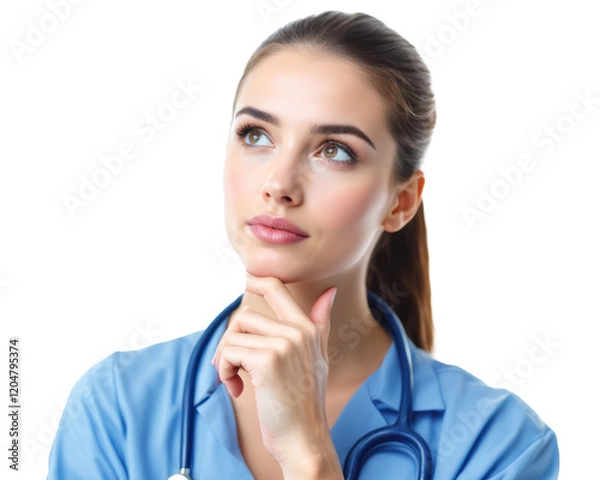 Fototapeta Thoughtful Female Doctor Healthcare Professional Portrait