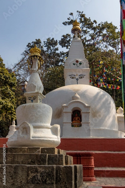 Fototapeta Small stupas located at the base of Swayambhunath, Kathmandu, Nepal