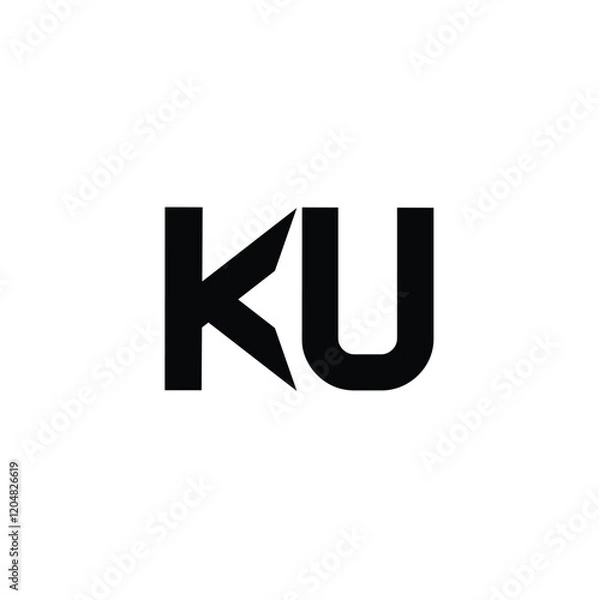 Fototapeta KU monogram logo design letter text name symbol monochrome logotype alphabet character simple logo