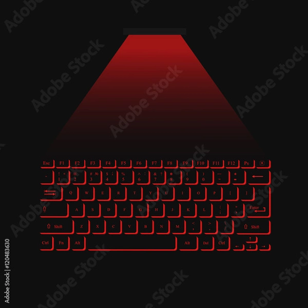 Obraz virtual laser keyboard red