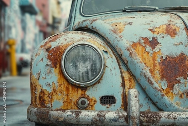 Obraz Corrosion Assessment of Vehicle Panel Highlighting Rust Damage and Need for Inspection and Repair