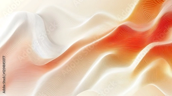 Fototapeta Abstract Wave Pattern in Orange and White Hues