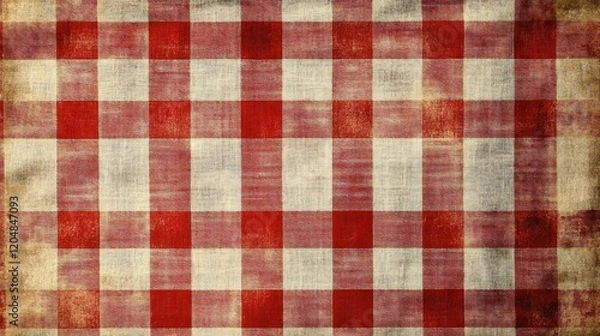 Fototapeta Red and White Checkered Pattern