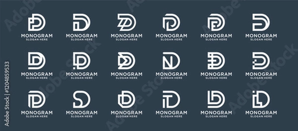 Obraz set of letter d logo.