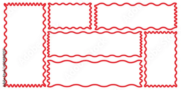 Fototapeta Color squiggle frames set. Vector groovy shapes set. Vector eps 10.