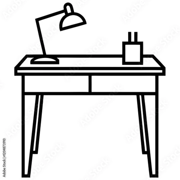 Fototapeta Vector Illustration of a Study Table