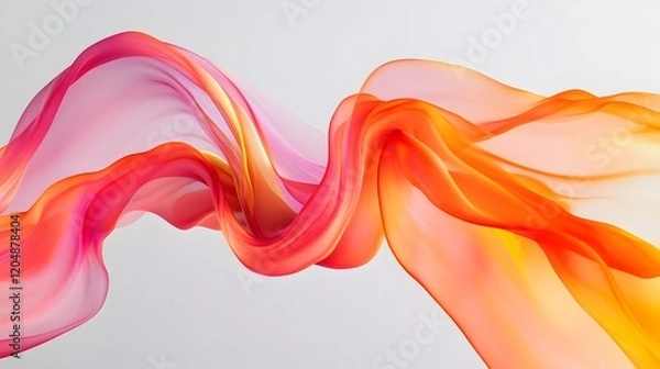 Fototapeta Flowing abstract fabric waves creative studio digital art soft textures close-up colorful movement