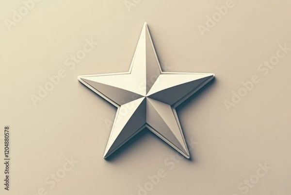Fototapeta Five pointed star sculpture with a modern design on a smooth surface creating a minimalist aesthetic. Generative AI