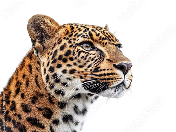 Obraz Portrait leopard isolated on transparent background
