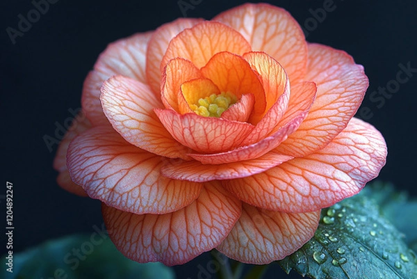 Obraz A Delicate Orange Begonia Flower Blossom