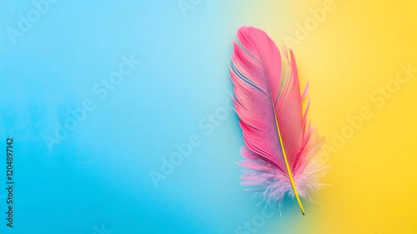 Fototapeta Colorful Feather Close-up: Bold Dynamic Contrast with Vibrant Hues