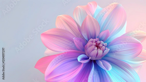 Obraz Gradient Flower Close-up: Captivating Pink, Purple, and Blue Petals
