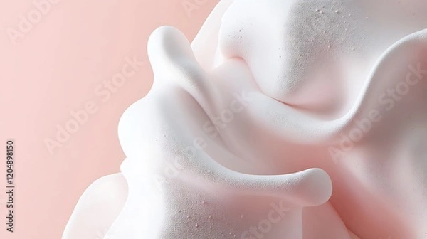 Fototapeta Abstract White Forms on Pink Background