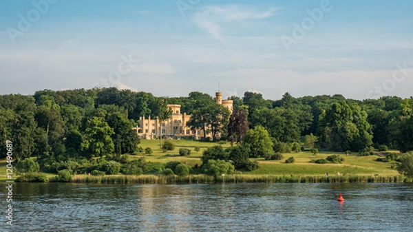 Obraz Park, river and a gothic castle