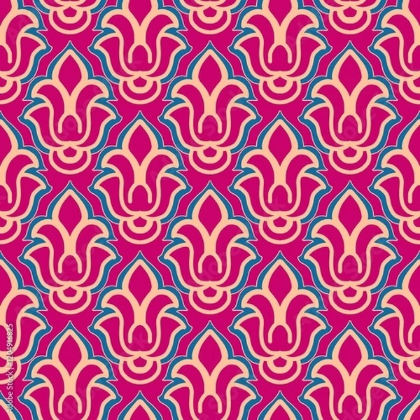 Fototapeta pattern batik flower damask ethnic boho ikat texture tribal geometric background