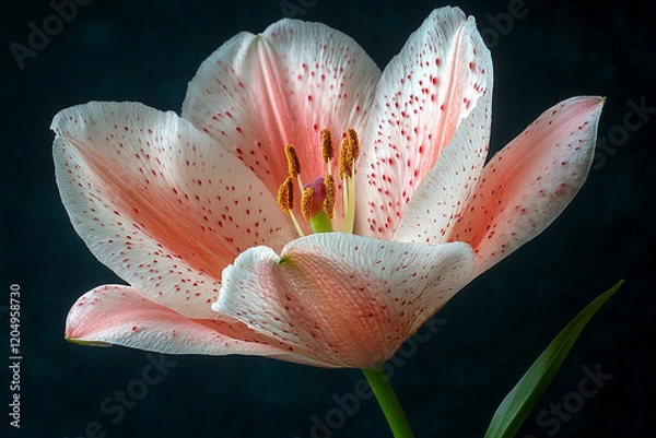 Obraz A speckled peach lily flower blooms beautifully