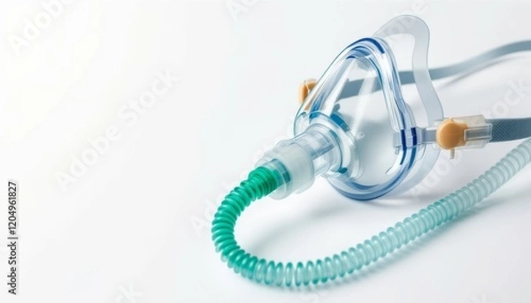 Fototapeta Clear Oxygen Mask with Tubing for Medical Use