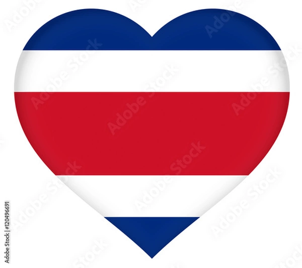 Obraz Illustration of the flag of Costa Rica shaped like a heart