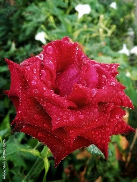 Obraz red rose with water drops