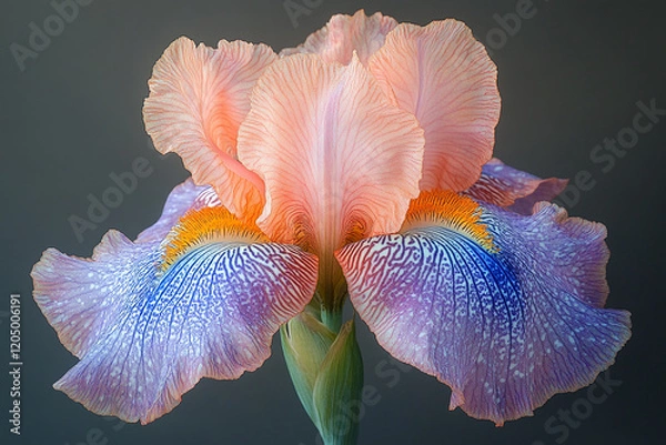 Obraz A vibrant and multicolored iris blossom in full bloom