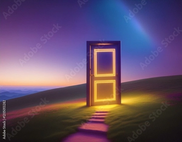 Fototapeta 透明感があって光っているドア