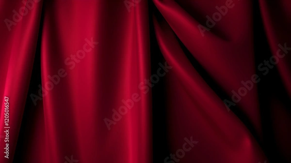 Fototapeta Dark red satin fabric. Generative AI