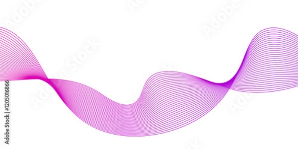 Fototapeta Abstract pink, wave lines on transparent background.Abstract soft wave lines dynamic flowing pink light isolated background.Wave modern stream transparent background.